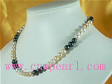 7-8mm potato pearl jewelry necklace with different colors